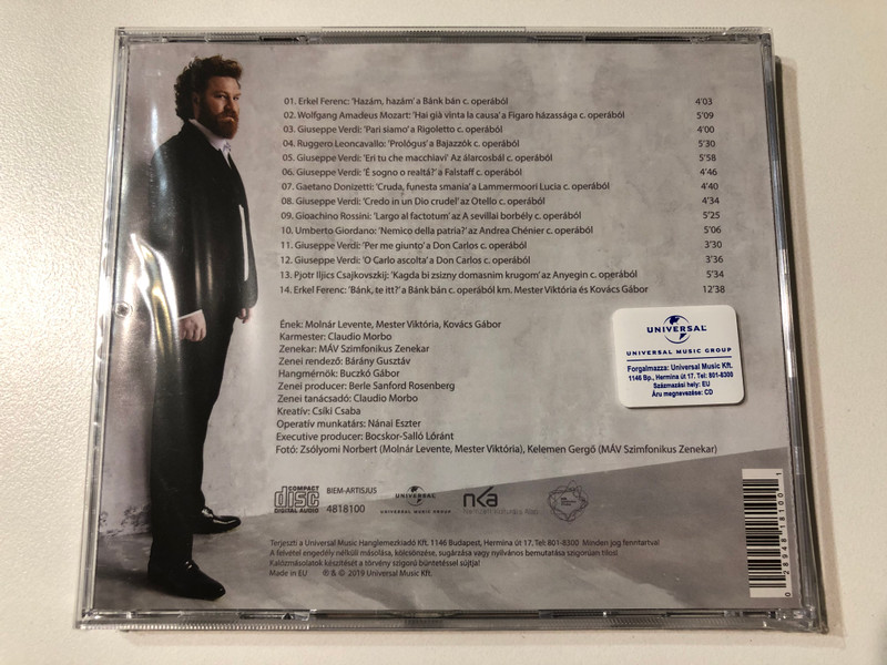 Molnár Levente: Nagyok, Melankolikusok, Vidámak, Hősök – Bariton Ariaak (CD) (028948181001)