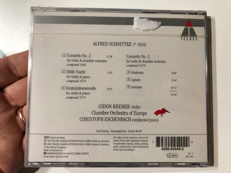 DIGITAL SCHNITTKE – Violin Concertos Nos. 2 & 3, Stille Nacht & Gratulationsrondo (CD) (745099454029)