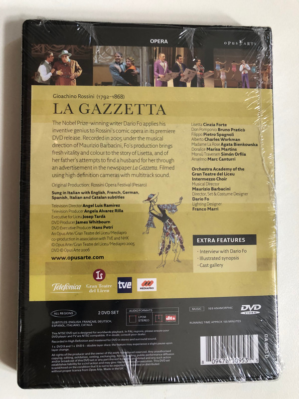 Opustarte: La Gazzetta – A Rossini Comic Opera Production (2 DVD Set) (809478009535)