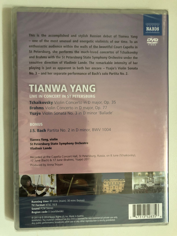 Tianwa Yang – Live in Concert in St. Petersburg (DVD) (747313528356)