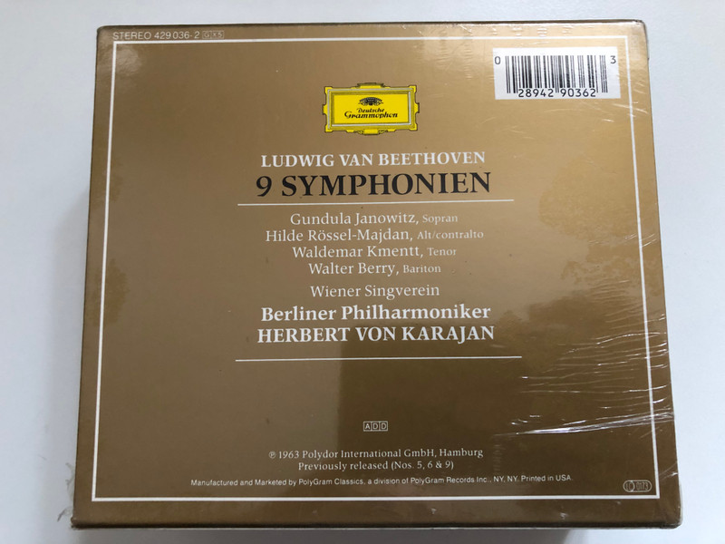 Beethoven: 9 Symphonies – Herbert von Karajan, Berliner Philharmoniker – Erstausgabe 1963 (5CD Set) (028942903623)