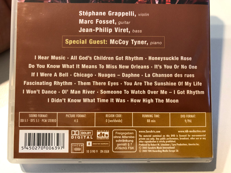 Stéphane Grappelli: Live from the Warsaw Jazz Jamboree 1991 - Digitally Remastered Historic Concert DVD (5450270006397)