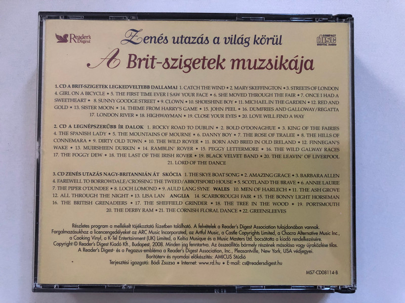 Zenés utazás a világ körül - Musical Journey Around the World | 3-CD Collection of British Isles Music (MS7-CD08114-F)
