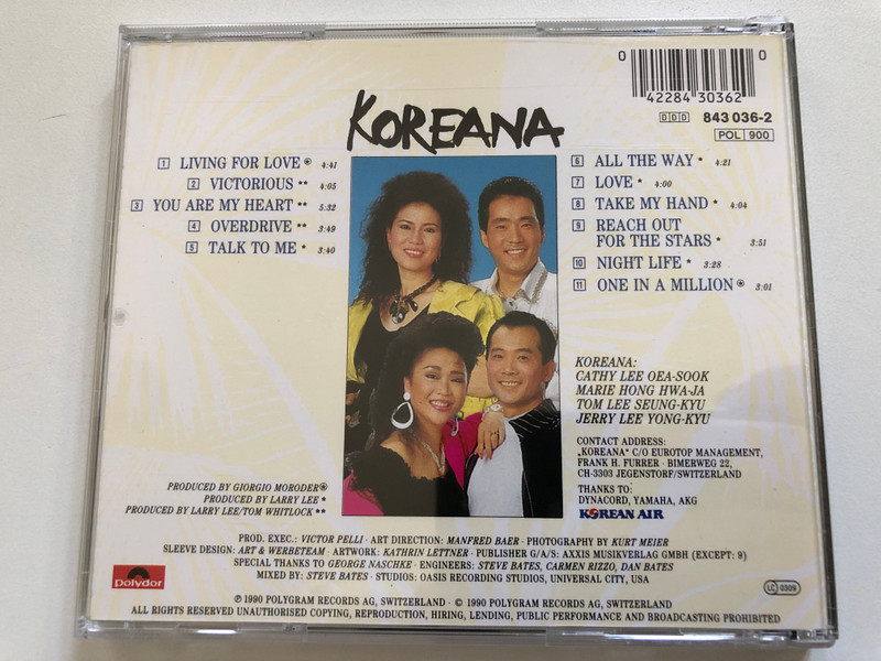 Koreana – Living For Love | Pop & Dance CD Album (042284303620)