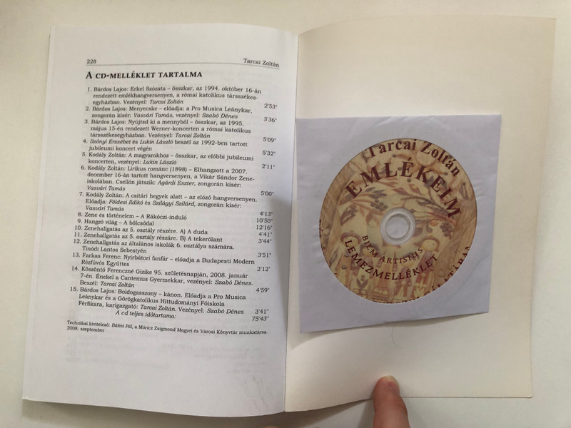 Tarcai Zoltán: Emlékeim – Fél évszázad a zene szolgálatában | Memoir & Christian Music History Hardcover (9789638810502)