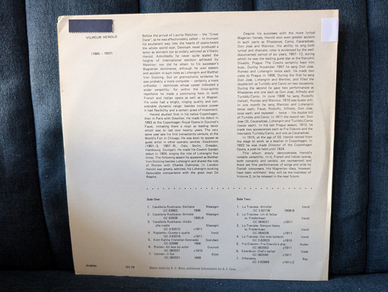 VILHELM HEROLD – A Portrait in Song (GV 73)