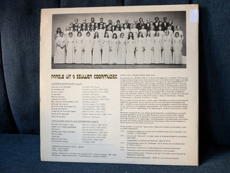 Parels uit 4 eeuwen koormuziek / Musica Nova (Vinyl LP) (SP 6021)