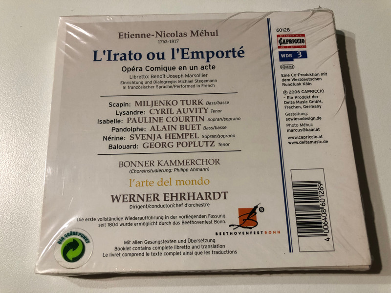 Étienne‑Nicolas Méhul – L’Irato Ou L’Emporté (CD) (4006408601289) 