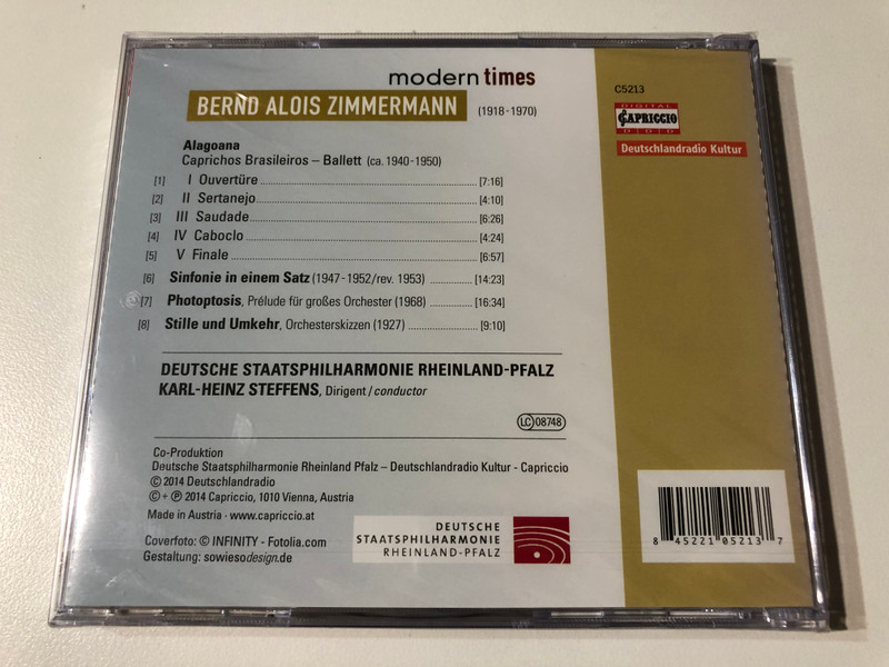 Modern Times – Works by Bernd Alois Zimmermann (CD Album) (845221052137)
