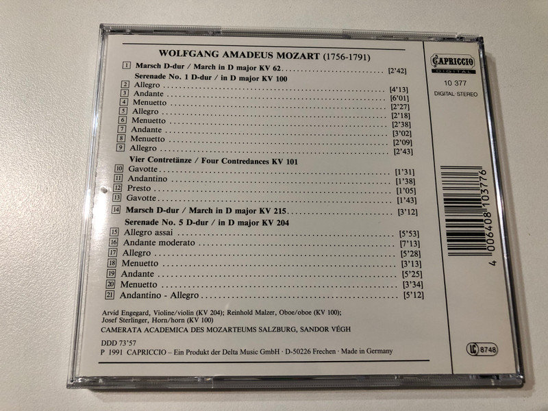 MOZART: SERENADES KV 100, 204 / MARCH - DANCES / Audio CD (4006408103776)