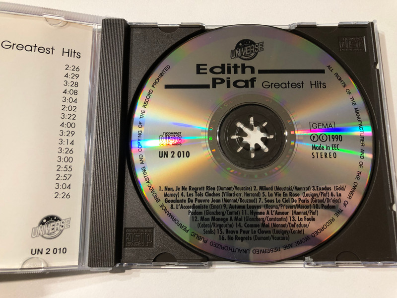 Edith Piaf: Greatest Hits (CD Compilation) (4013659020103)