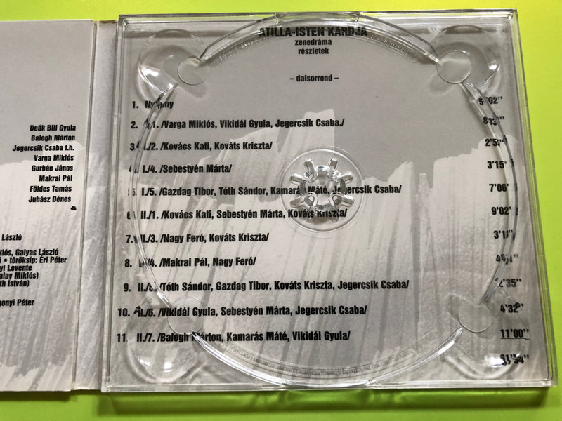 Atilla - Isten kardja by Szörényi Levente / Audio CD 1993 / Directed by Koltay Gábor / Poems by Lezsák Sándor / Music: Szörényi Levente / Zenedrama TRILOGIA VALTOZAT - Reszletek