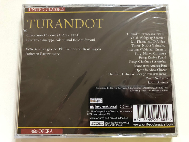 Puccini – Turandot (Complete Opera Recording) | 2 CD (8713545220605)
