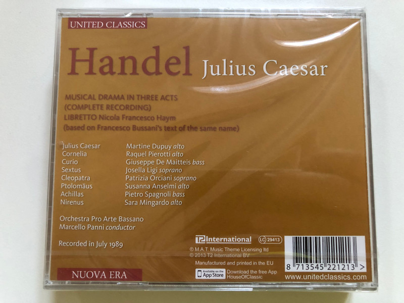 Handel – Julius Caesar (Giulio Cesare) | Martine Dupuy, Raquel Pierotti, Josella Ligi, Patrizia Orciani, Susanna Anselmi (8713545221213)
