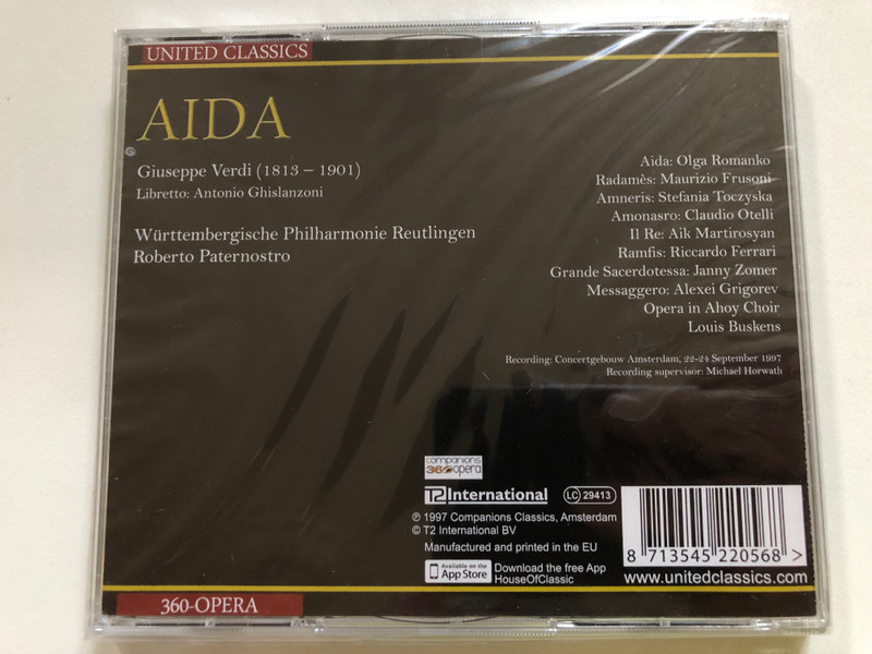 Giuseppe Verdi – Aida | Olga Romanko, Maurizio Frusoni, Stefania Toczyska, Claudio Otelli | Roberto Paternostro (8713545220568)