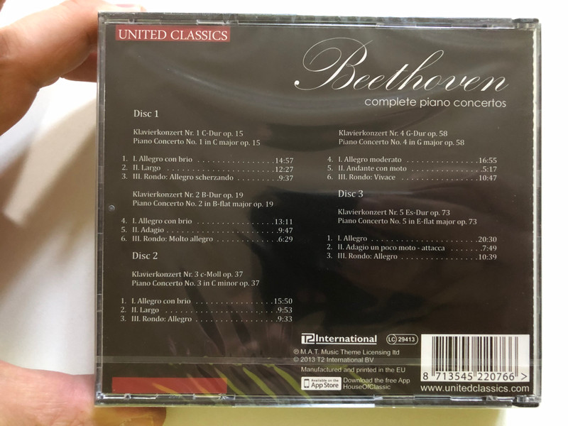 Beethoven – Complete Piano Concertos | Wilhelm Kempff (3CD, UNITED CLASSICS) - CD (8713545220766)