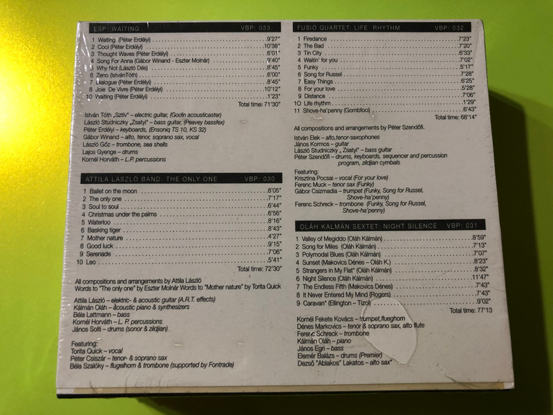 Hungarian Jazz Masters – 4-CD Collection: Waiting, Life Rhythm, Night Silence & The Only One (VBP030-033)