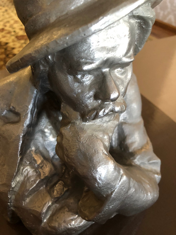 Maxim Gorky Bust — Vintage Soviet Silumin Sculpture (mid-1970s) (MaximGorkyBust)