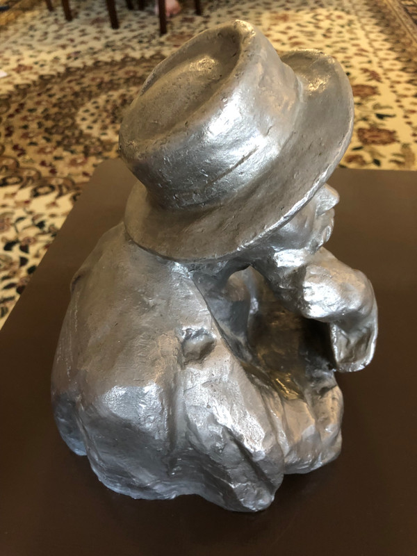 Maxim Gorky Bust — Vintage Soviet Silumin Sculpture (mid-1970s) (MaximGorkyBust)