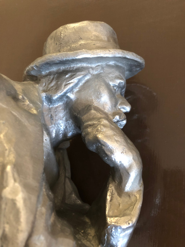 Maxim Gorky Bust — Vintage Soviet Silumin Sculpture (mid-1970s) (MaximGorkyBust)