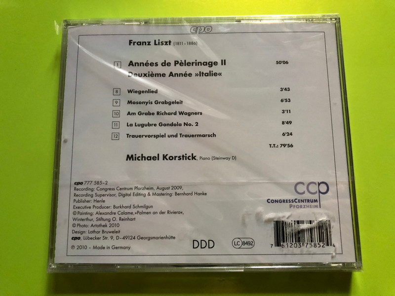 Franz Liszt – Années de Pèlerinage II & Late Piano Works – Michael Korstick (CD) (761203758524)