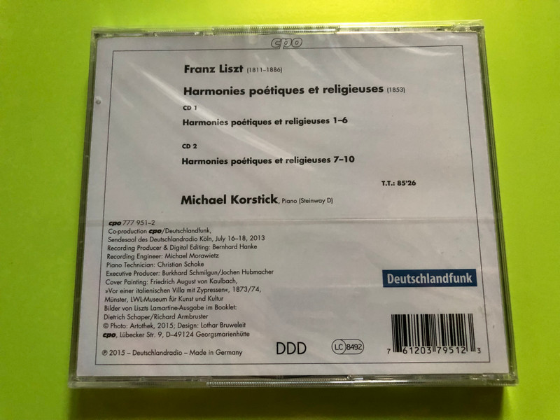 Franz Liszt – Harmonies poétiques et religieuses – Michael Korstick (2 CD Set) (761203795123)