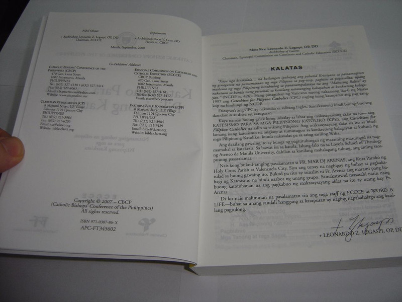 Katesismo para sa mga Pilipinong Katoliko / Catechism for Filipino Catholics, Tagalog Language