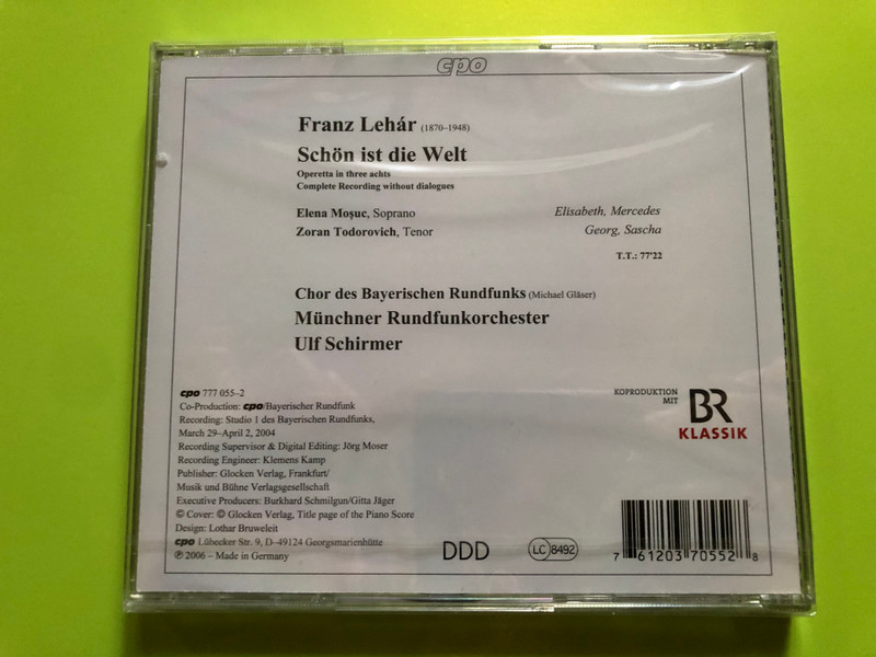 Franz Lehár – Schön ist die Welt (Operetta in Three Acts) CD (761203705528)