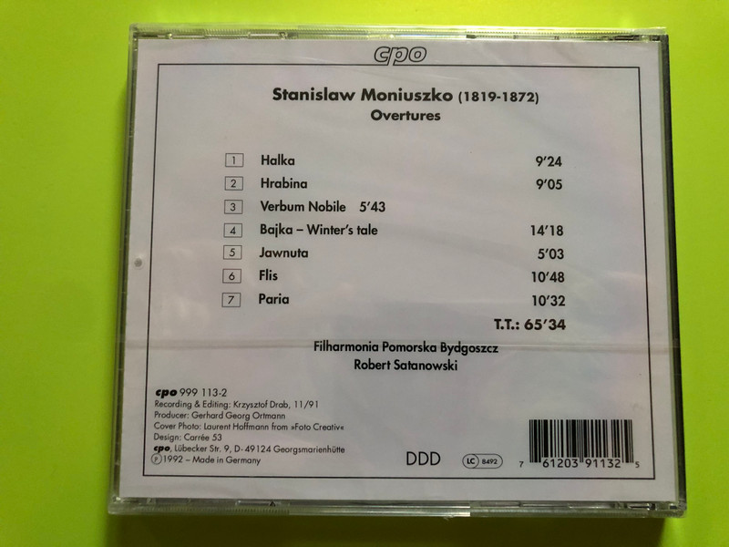 Stanisław Moniuszko – Overtures (Filharmonia Pomorska · Robert Satanowski) CD (761203911325)