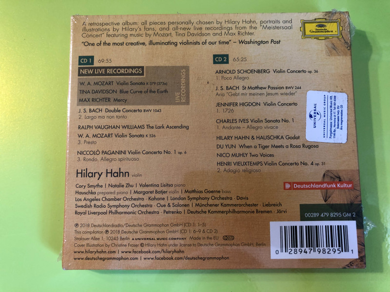 A Celebration of Classical Excellence: Hilary Hahn Retrospective 2-CD Compilation (028947982951)