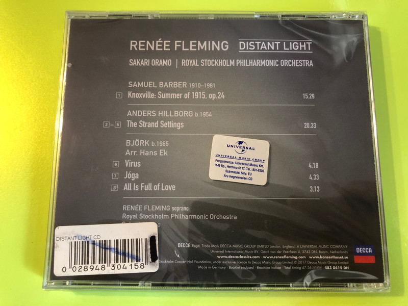 RENÉE FLEMING - Distant Light: A Bold Blend of Barber, Hillborg, and Björk CD (0028948304158)