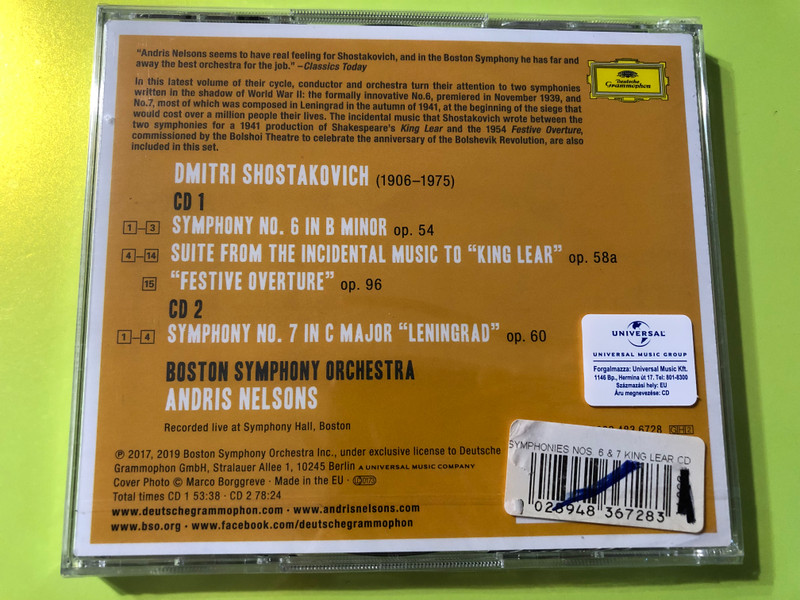 Shostakovich – Symphonies Nos. 6 & 7 | King Lear | Festive Overture CD (028948367283)