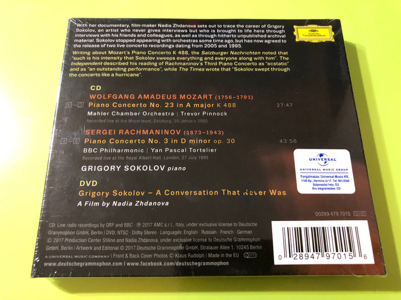 Grigory Sokolov: Mozart & Rachmaninov Concertos / CD/DVD Set (028947970156)