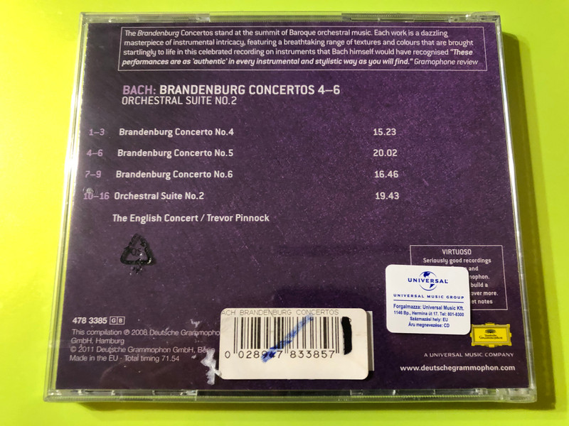 Bach – Brandenburg Concertos 4–6 & Orchestral Suite No.2 (Virtuoso Series) CD (002897833857)