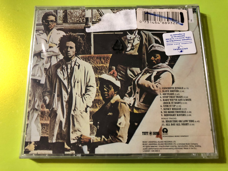 Bob Marley & The Wailers – Catch A Fire (CD Definitive Remasters, 2001 Edition) (0731454889322)