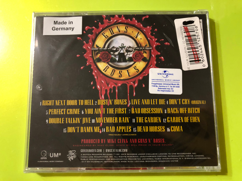 Guns N' Roses 'Use Your Illusion I' Remastered CD: Featuring the First-Ever Real Orchestra on "November Rain" (00602445125708)