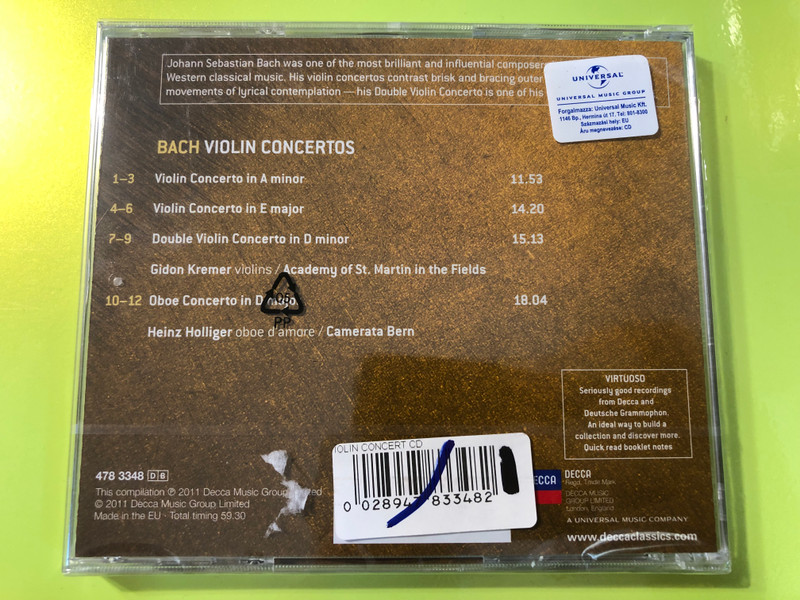 Bach – Violin Concertos (Virtuoso Series) CD (0028947833482)