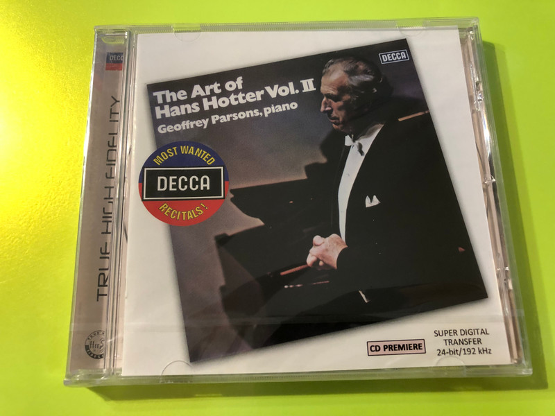 The Art of Hans Hotter Vol. II – Legendary Lieder Recital CD (028948081608)