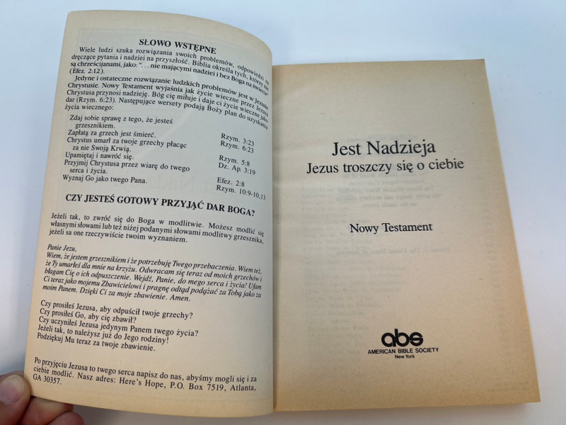 Jest Nadzieja – Jezus troszczy się o ciebie | Polish New Testament (NT-R-0042)