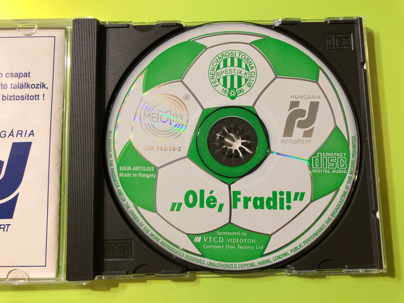 Olé, Fradi!: Evergreen "Green and White" Hits of Ferencváros Football Club CD (CSM 142-10-2)