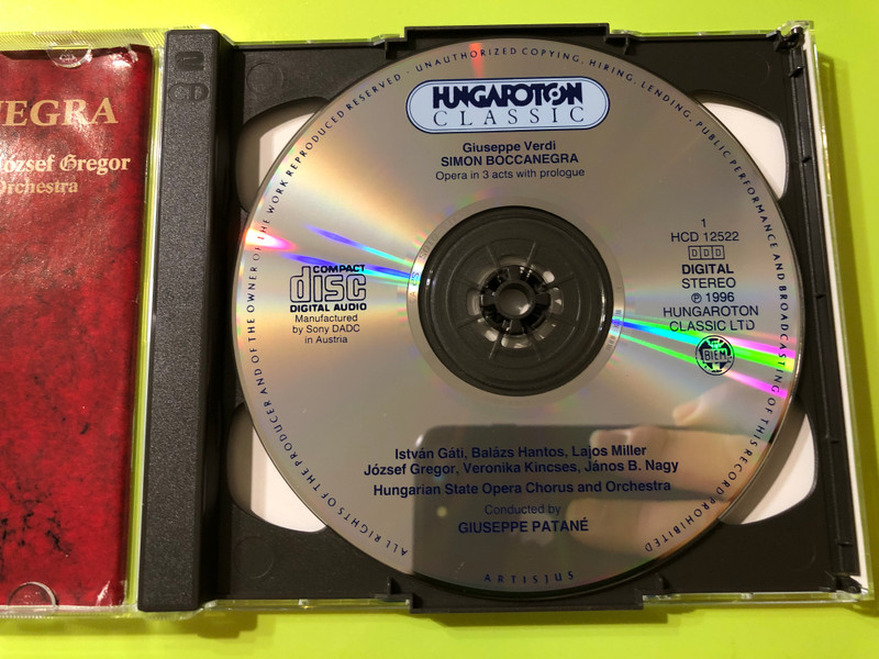 Verdi's Dark Gem: Simon Boccanegra – Complete Opera with Lajos Miller | 2CD Set (5991811252229)