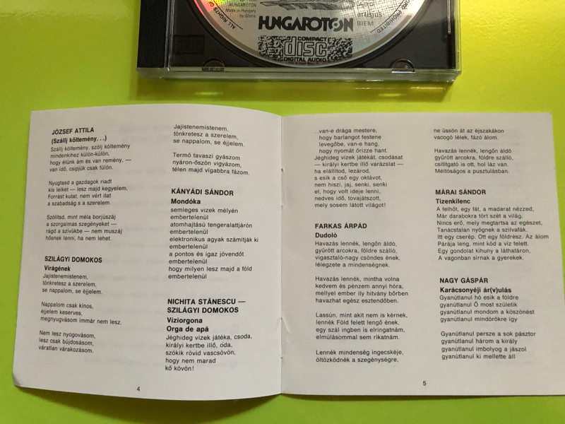 Koncz Zsuzsa – Verslemez III. (Hungaroton, 1990) CD (HCD 14165)