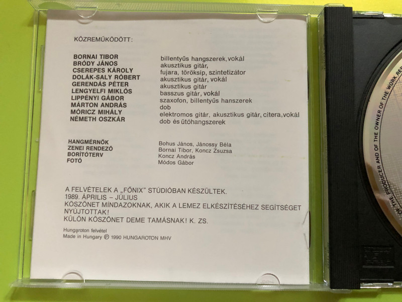 Koncz Zsuzsa – Verslemez III. (Hungaroton, 1990) CD (HCD 14165)