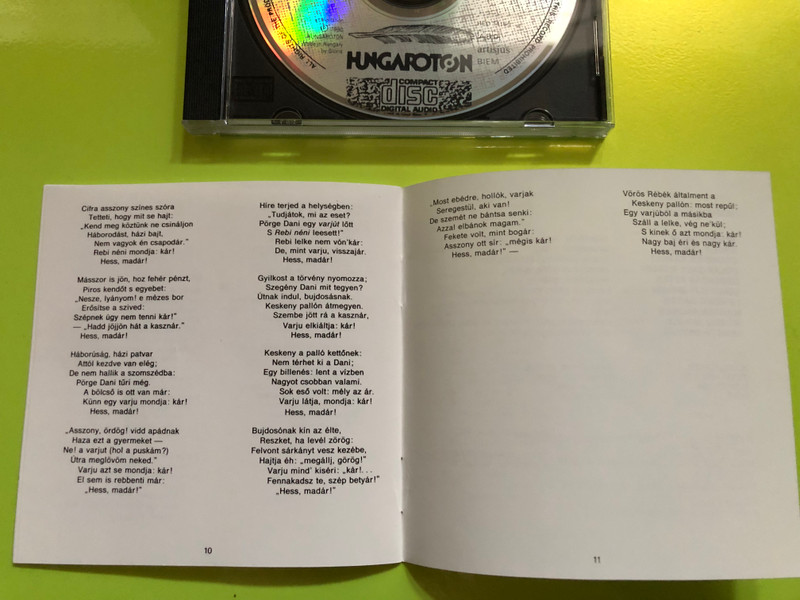 Koncz Zsuzsa – Verslemez III. (Hungaroton, 1990) CD (HCD 14165)