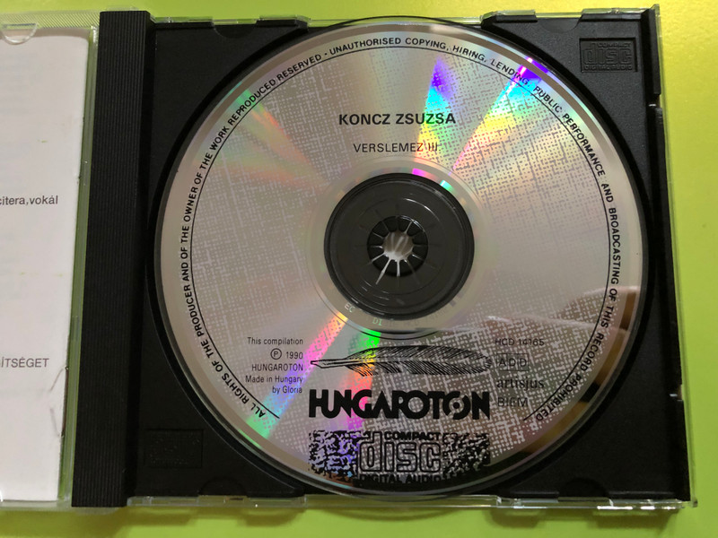 Koncz Zsuzsa – Verslemez III. (Hungaroton, 1990) CD (HCD 14165)