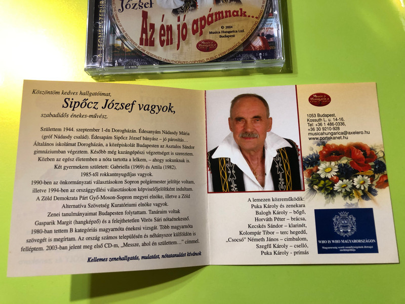 Soproni Sipőcz József – Az én jó apámnak (Musica Hungarica, 2004) CD (5998654114929)