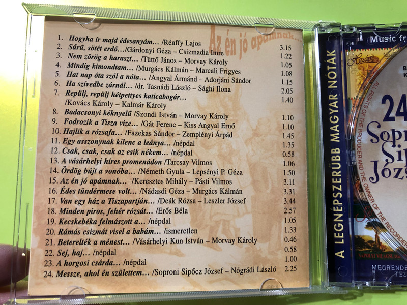Soproni Sipőcz József – Az én jó apámnak (Musica Hungarica, 2004) CD (5998654114929)