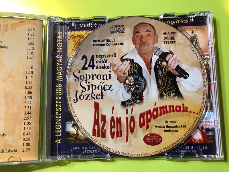 Soproni Sipőcz József – Az én jó apámnak (Musica Hungarica, 2004) CD (5998654114929)