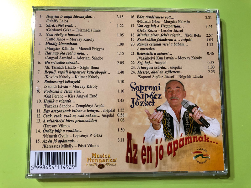 Soproni Sipőcz József – Az én jó apámnak (Musica Hungarica, 2004) CD (5998654114929)