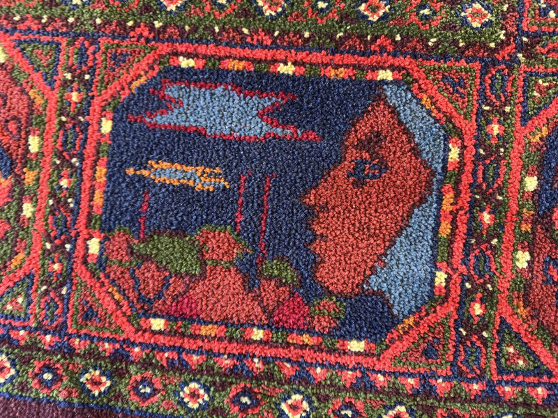 LENIN Rare Carpet from the Soviet Union / Rug size 190 X 150 CM with the portrait of Vladimir Ilich Lenin / Sovjet made rug Collector's item CCCP / U.S.S.R. issued for the anniversary of 100th birthday of Lenin made by Karjakumsky Fabrika